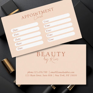 Peach, Minimal, Elegant, Salon Appointment Card