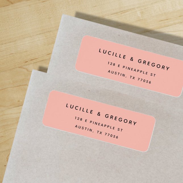 Peach Minimalist First Names Return Address Label (Creator Uploaded)