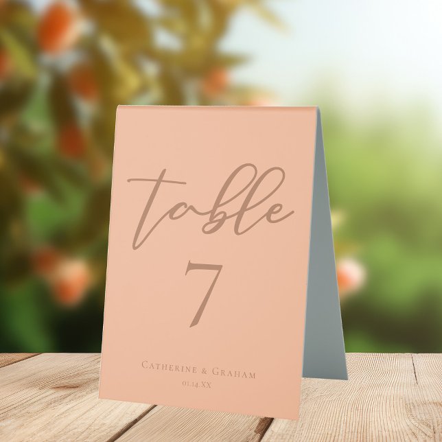Peach Minimalist Script Summer Wedding Number (Creator Uploaded)