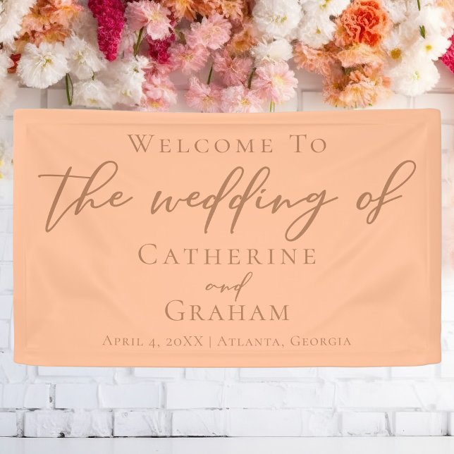 Peach Minimalist Typography Welcome to Our Wedding Banner (Creator Uploaded)