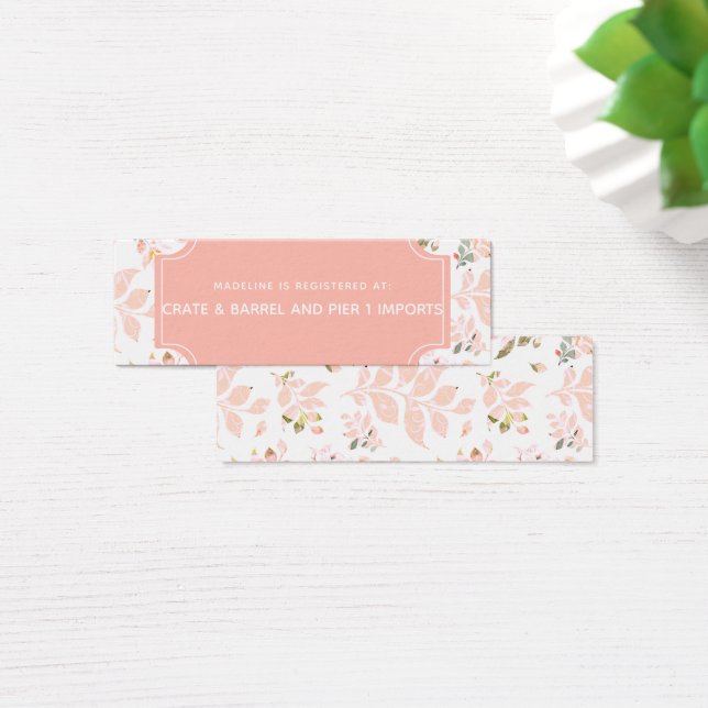Peach & Mint Bridal Shower Registry Insert Card (Desk)
