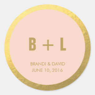 Peach Mint+ Gold Foil Sticker WEDDINGS