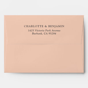 Peach Modern Custom Wedding 5.25x7.25 Envelope