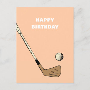 Peach Modern Vintage Golf Postcard