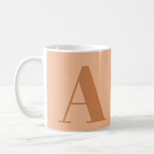 Peach Monogram Initial Letter Coffee Mug