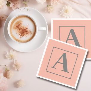 Peach Monogram  Napkin