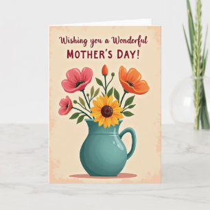 Peach Mothers Day Greetings Artwork Card