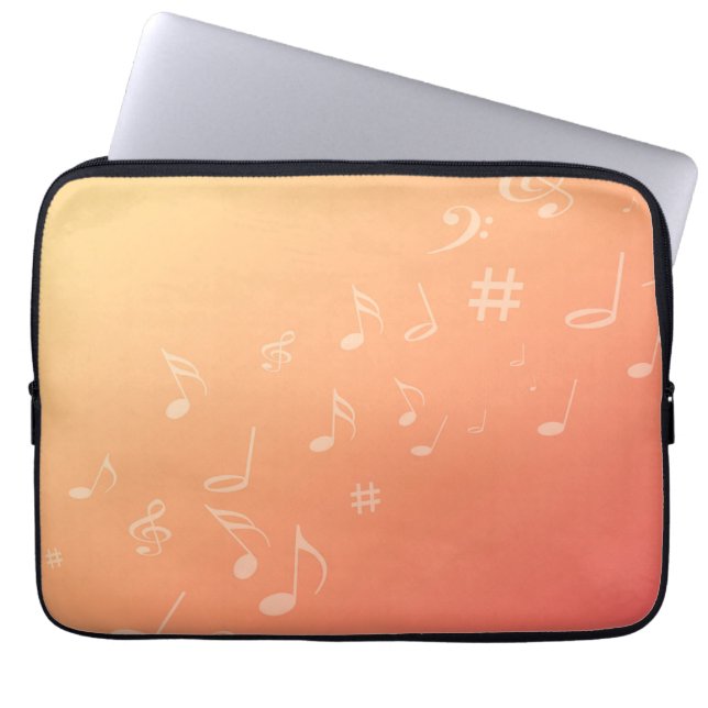 Peach Music Laptop Sleeve (Front)
