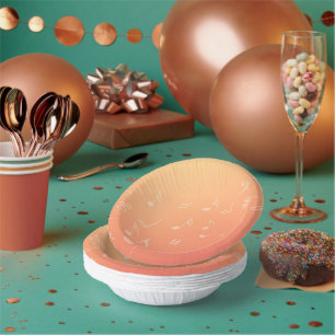 Peach Music Paper Plate