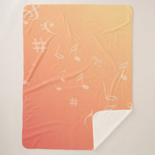 Peach Music Sherpa Blanket