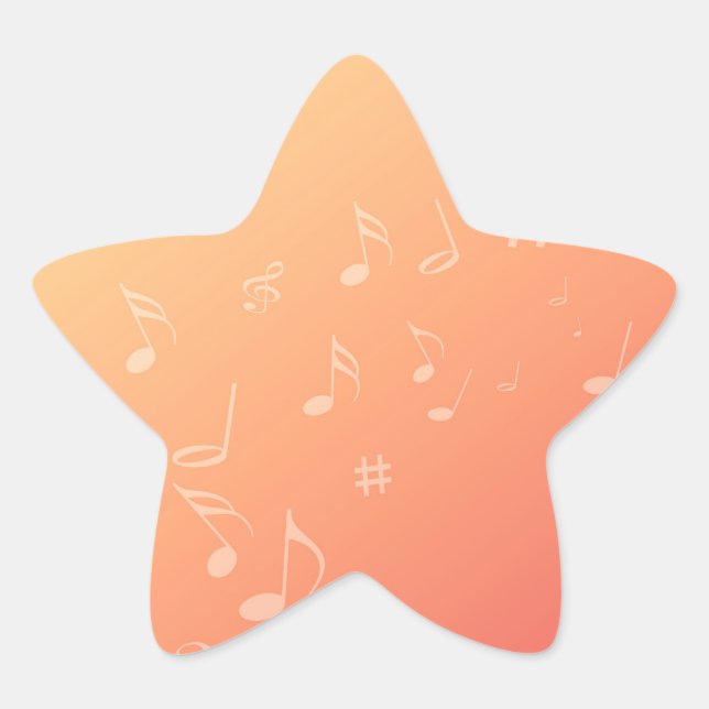 Peach Music Star Sticker (Front)