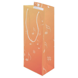 Peach Music Wine Gift Bag
