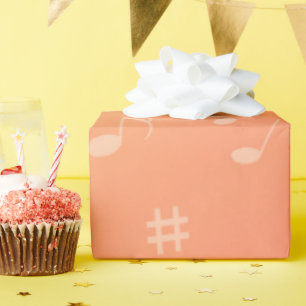 Peach Music Wrapping Paper