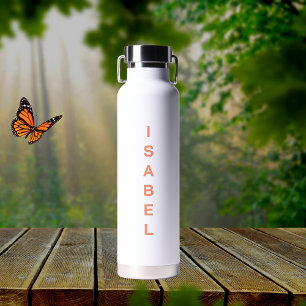 Peach name white water bottle
