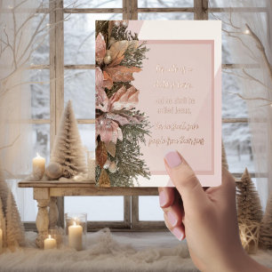 Peach Nativity Christmas Foil Post Card