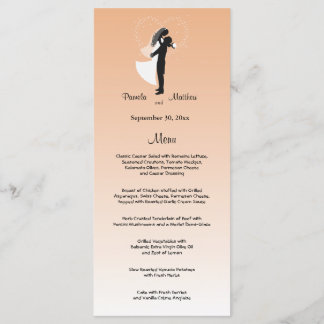 Peach Ombre Customisable Wedding Menu Card