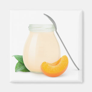 Peach or apricot yogurt magnet