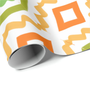 Peach Orange And Green Wrapping Paper