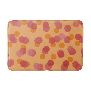 Peach, orange and pink polka dots bath mat