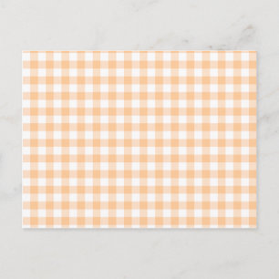Peach Orange and White Gingham Postcard