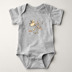 Peach Orange Baby Love Bodysuit