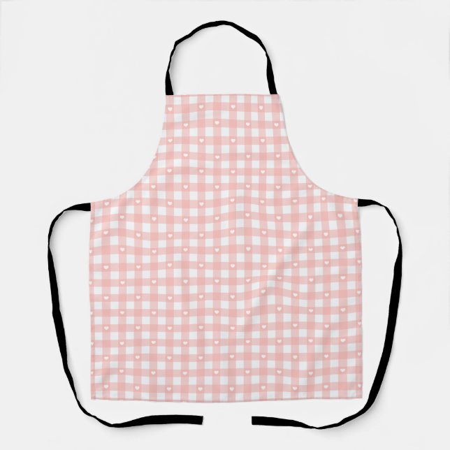 Peach Orange Checks Apron (Front)