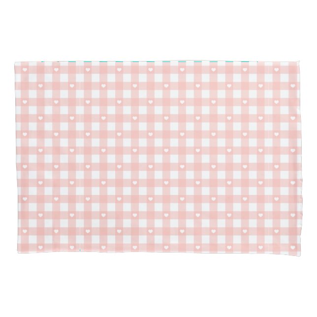 Peach Orange Checks Pillowcase (Front)