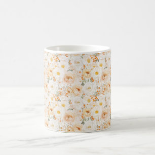 Peach Orange Flowers Coffee Mug