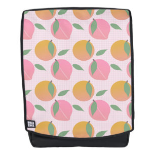 Peach Orange Fruit Pattern Pink Backpack