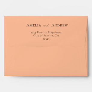 Peach Orange Fuzz Wedding Elegant Minimalistic  Envelope