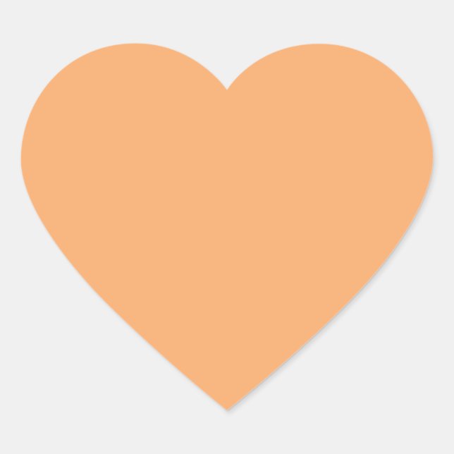 Peach Orange Gold Pastel Heart Sticker (Front)