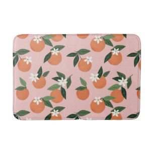 Peach Orange Juice Pattern Bath Mat
