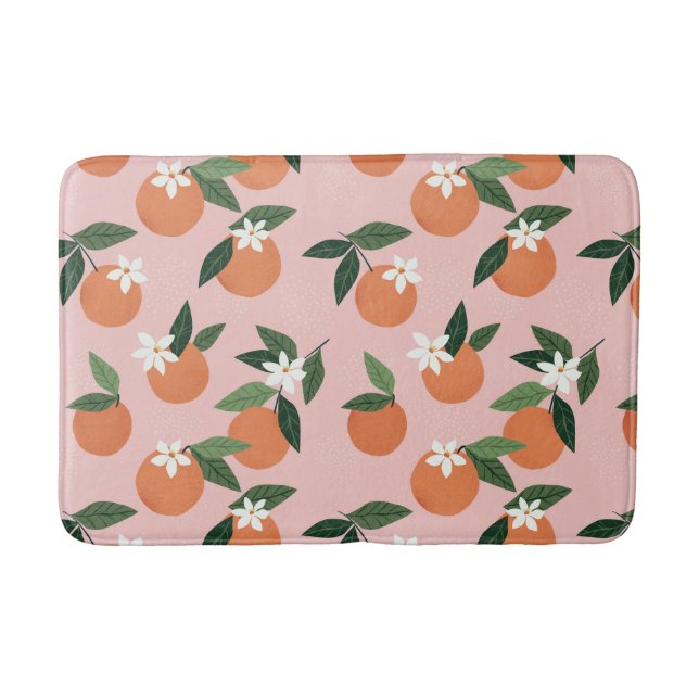 Peach Orange Juice Pattern Bath Mat (Front)