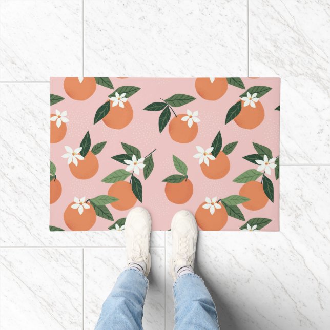 Peach Orange Juice Pattern Doormat (Indoor)