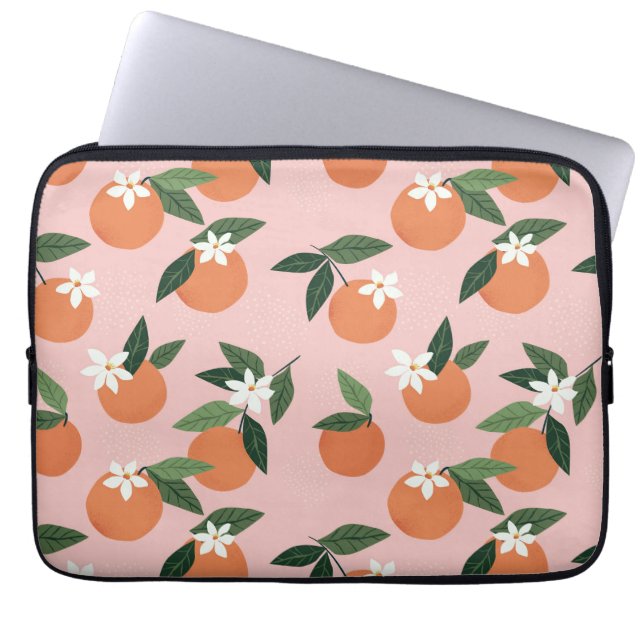 Peach Orange Juice Pattern Laptop Sleeve (Front)