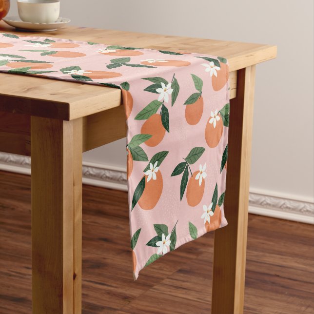Peach Orange Juice Pattern Medium Table Runner (In Situ)