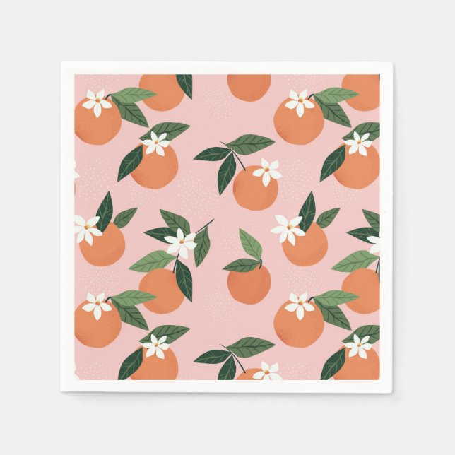 Peach Orange Juice Pattern Napkin (Front)