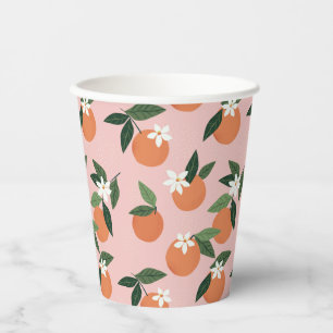 Peach Orange Juice Pattern Paper Cups