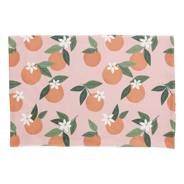 Peach Orange Juice Pattern Pillowcase (Front-Left)