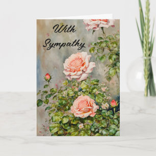 Peach Orange Rose Garden Sympathy Card
