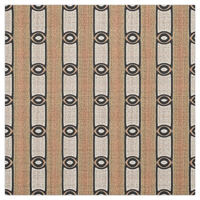 Peach Orange Taupe Beige Brown Bali Batik Pattern Fabric (Swatch)