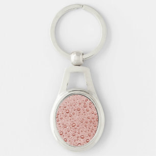 Peach orange water droplets key ring