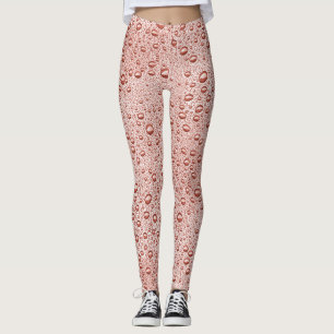 Peach orange water droplets leggings