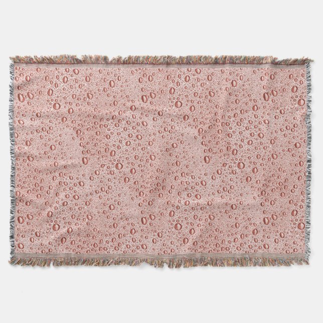 Peach orange water droplets throw blanket (Front)