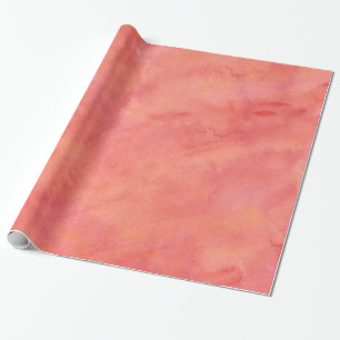Peach Orange Watercolor Texture Pattern Wrapping Paper