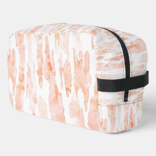 Peach Orange White Stripe Abstract Dopp Kit