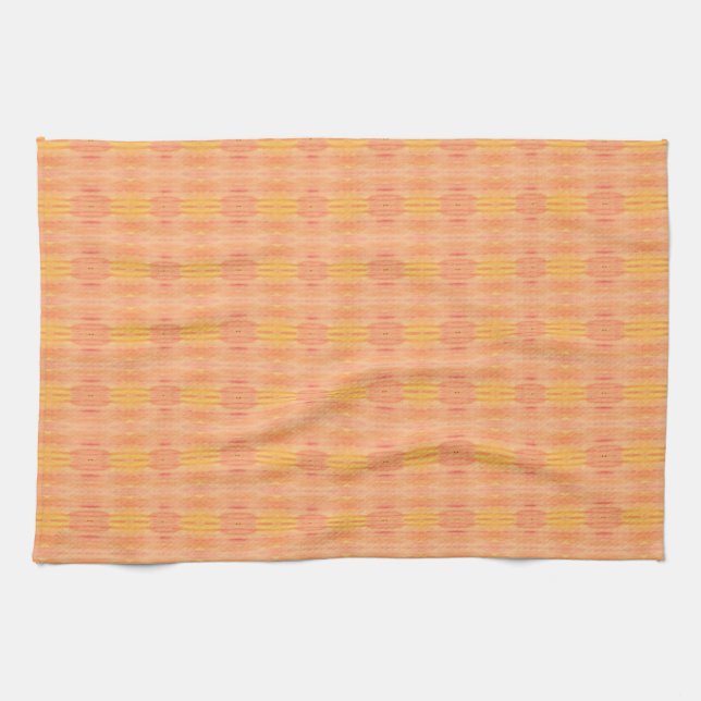 Peach Orange Yellow Pattern Kitchen Towel (Horizontal)