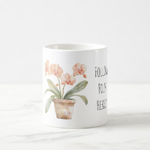Peach Orchid Flowers Coffee Mug