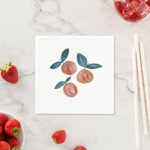 Peach Painting Fruit Party Illustration Napkin