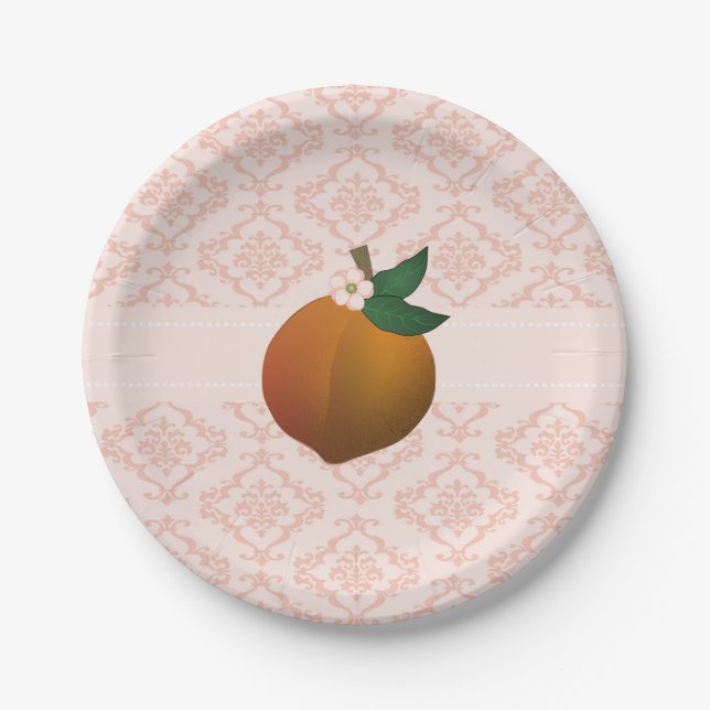 Peach Paper Plate (Front)